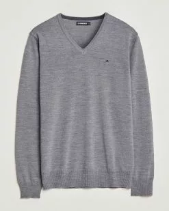 J.Lindeberg Lymann True Merino V-Neck Pullover Grey S