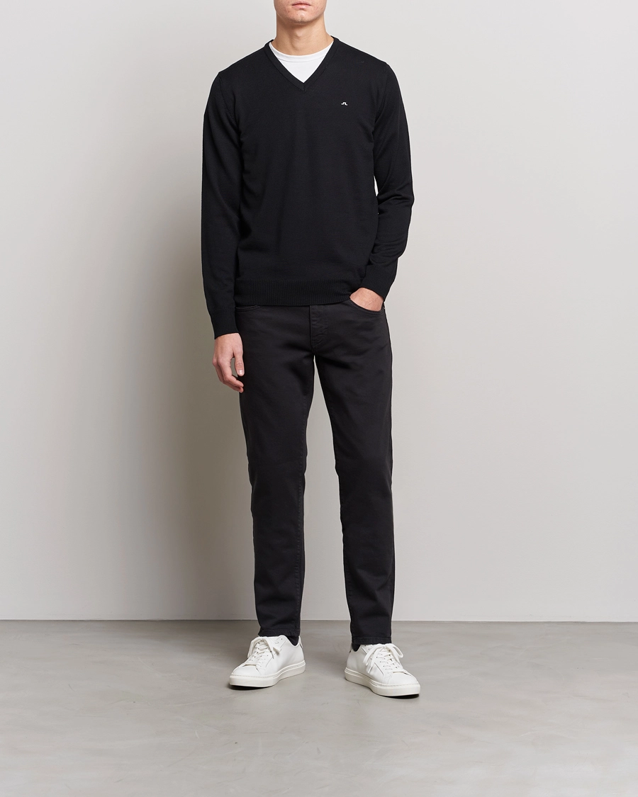 J.Lindeberg Lymann True Merino V-Neck Pullover Black S - Bilde 2