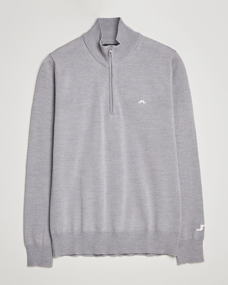 J.Lindeberg Kian Tour Merino Half Zip Grey Melange S