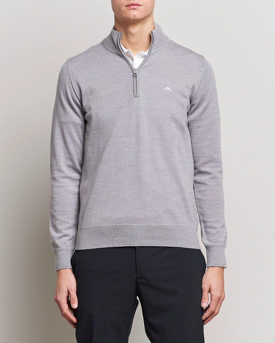 J.Lindeberg Kian Tour Merino Half Zip Grey Melange S - Bilde 3