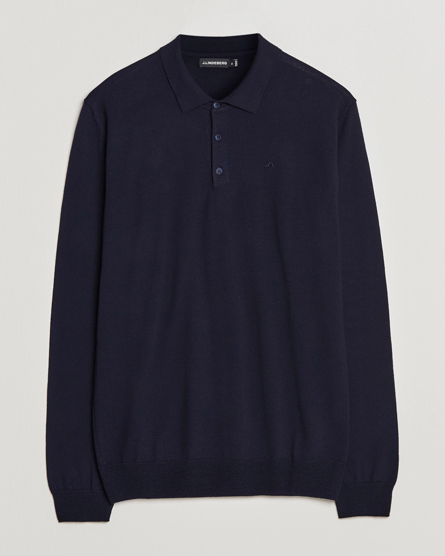 J.Lindeberg Noel Light Merino Polo Shirt Navy S