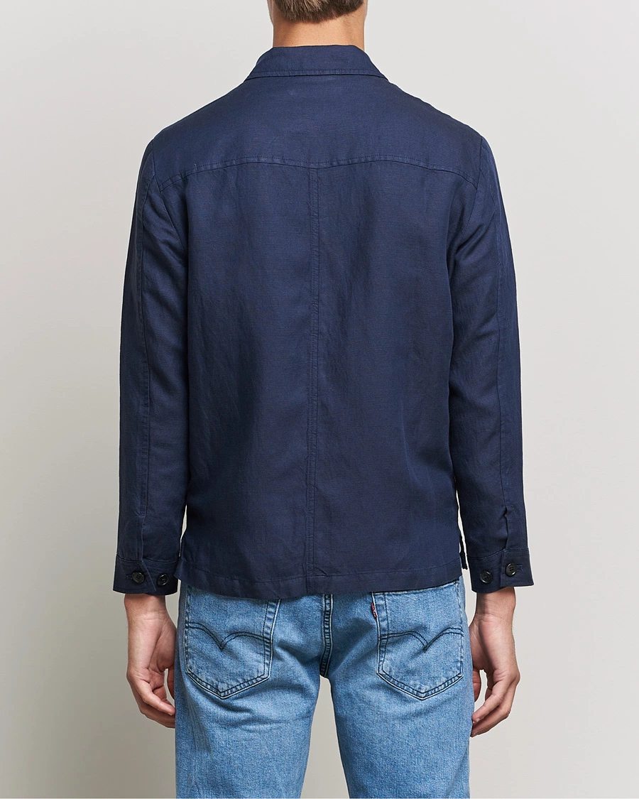 J.Lindeberg Jason Zip Linen Shirt Jacket Navy L - Bilde 4