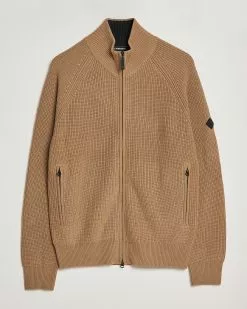 J.Lindeberg Kyler Wool Blend Zip Tiger Brown M
