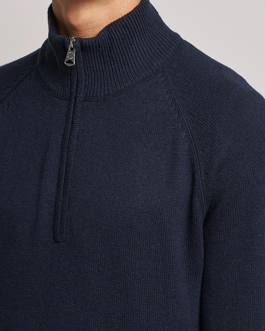 J.Lindeberg Collin Cashmere/Wool Knitted Half Zip Navy M - Bilde 5