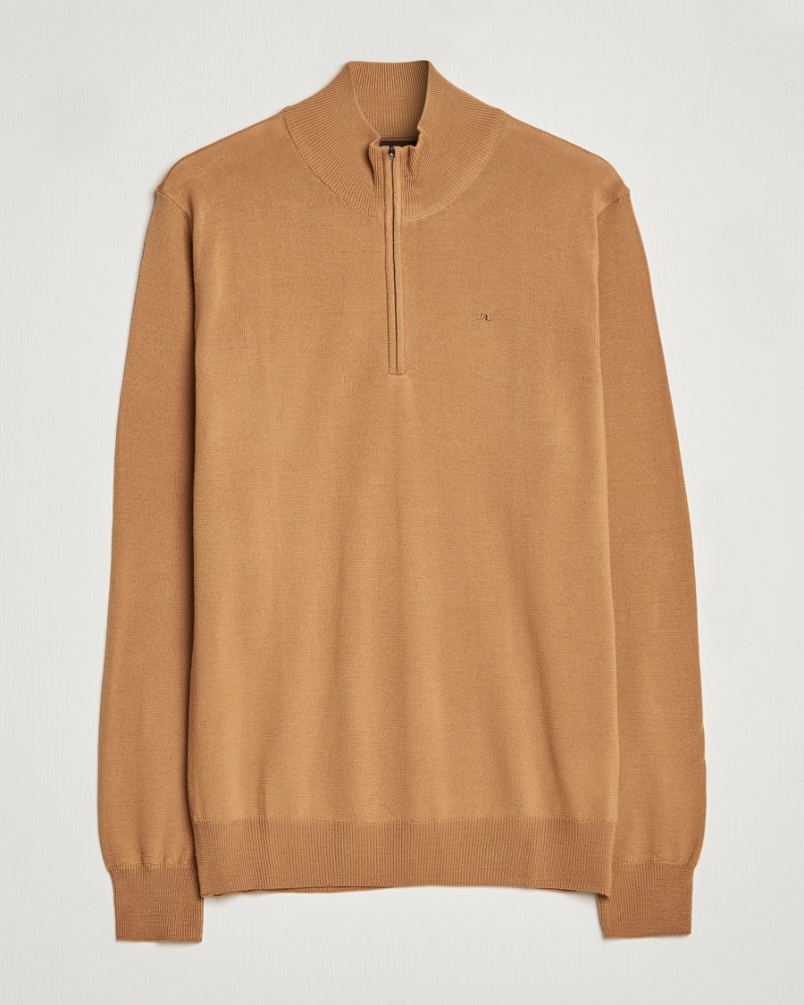 J.Lindeberg Kian Quarter Zip Merino Sweater Chipmunk S