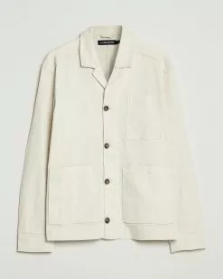 J.Lindeberg Errol Linen/Cotton Workwear Overshirt Turtledove M