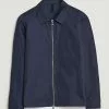 J.Lindeberg Jason Cotton/Linen Stretch Zip Overshirt Navy M