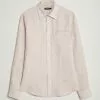 J.Lindeberg Slim Fit Linen Melange Shirt Safari Beige M