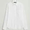 J.Lindeberg Slim Fit Clean Linen Shirt White M