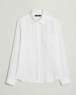 J.Lindeberg Slim Fit Clean Linen Shirt White M