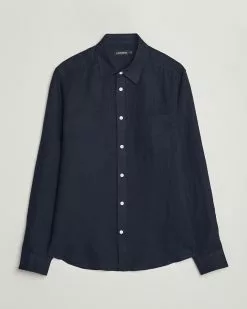 J.Lindeberg Slim Fit Clean Linen Shirt Navy M