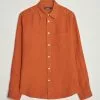 J.Lindeberg Slim Fit Clean Linen Shirt Bombay Brown S