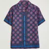 J.Lindeberg Elio Diamond JL Print Short Sleev Lyocell Shirt Navy M