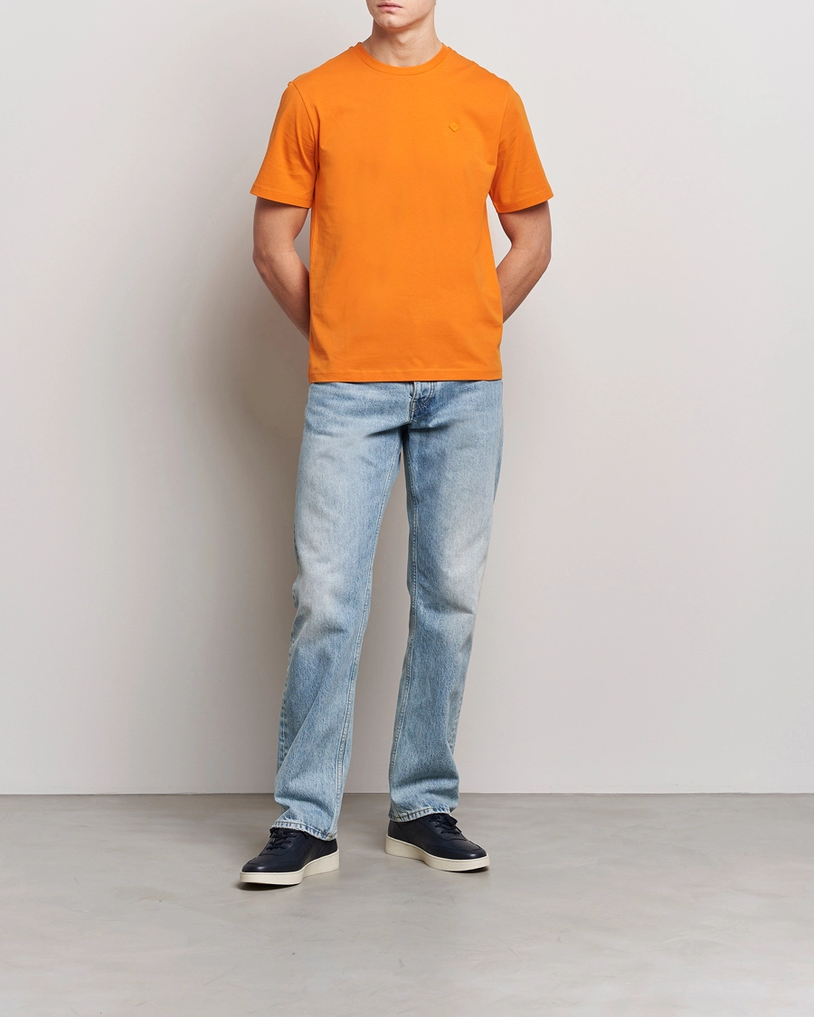 J.Lindeberg Dale Organic Cotton Patch T-Shirt Russet Orange S - Bilde 2