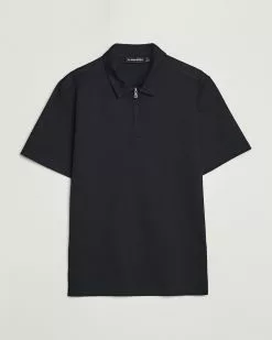 J.Lindeberg Asher Zip Mercerized Cotton Polo Black M