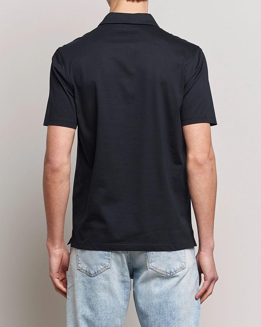 J.Lindeberg Asher Zip Mercerized Cotton Polo Black M - Bilde 4