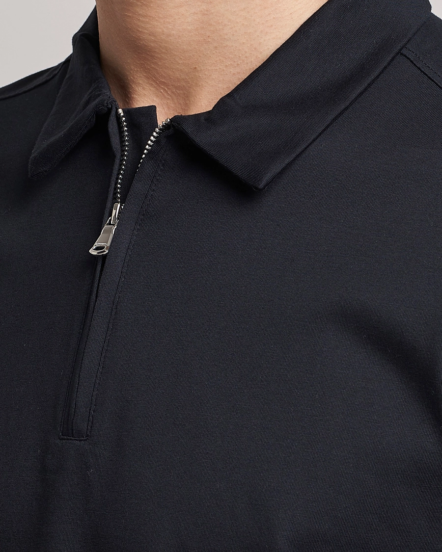 J.Lindeberg Asher Zip Mercerized Cotton Polo Black M - Bilde 5