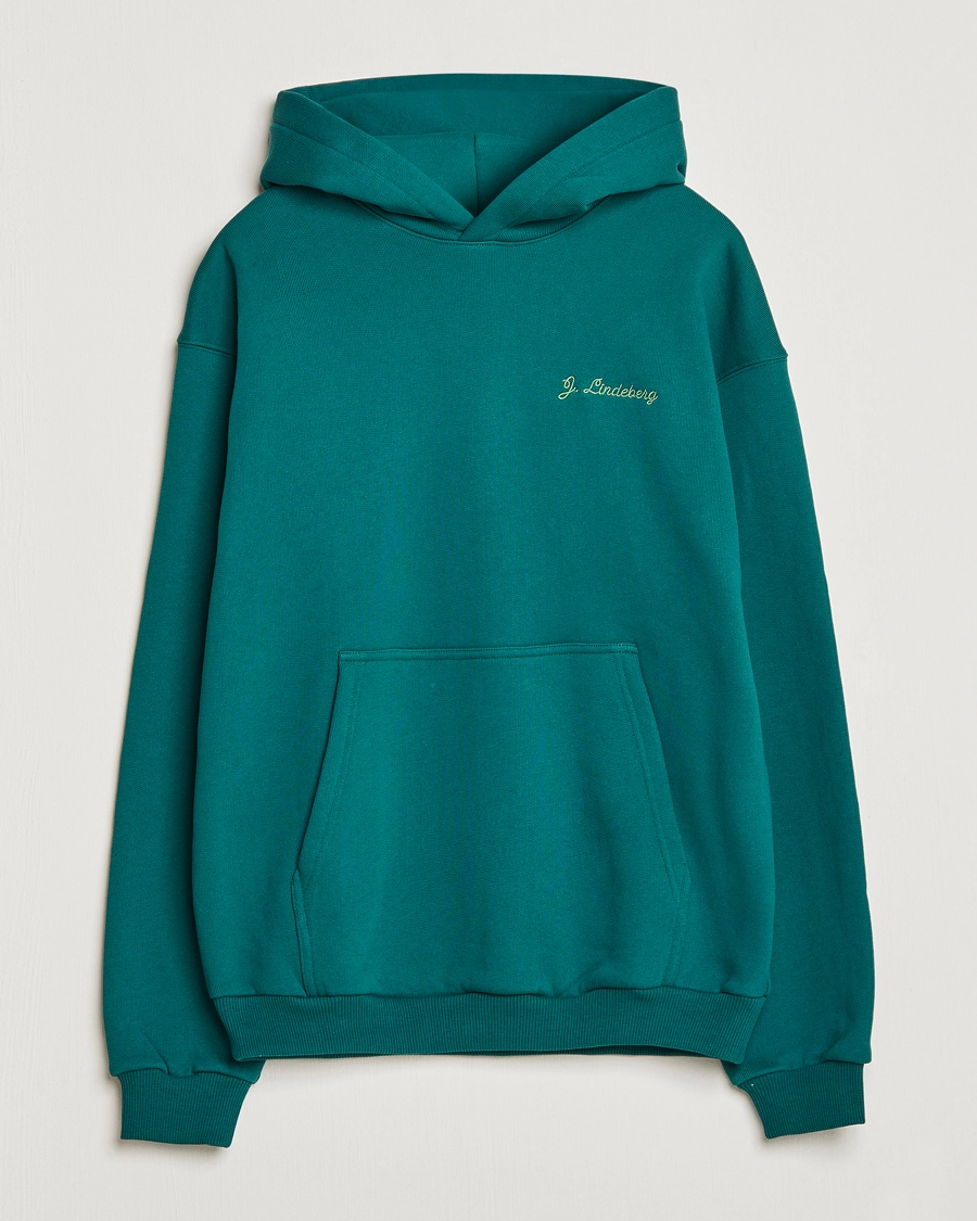 J.Lindeberg Karson Graphic Organic Cotton Hoodie Rain Forest S