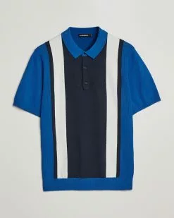 J.Lindeberg Rey Stripe Knitted Polo Navy S