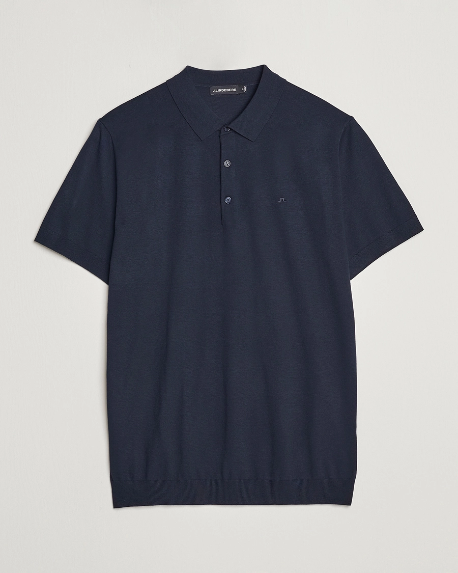 J.Lindeberg Ridge Rayon Silk Polo Navy S