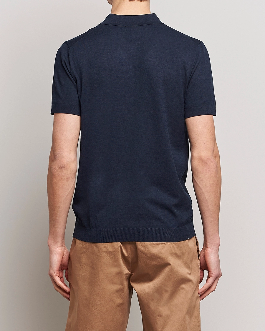 J.Lindeberg Ridge Rayon Silk Polo Navy S - Bilde 4