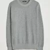 J.Lindeberg Arthur Structure Organic Cotton Crew Neck Light Grey S