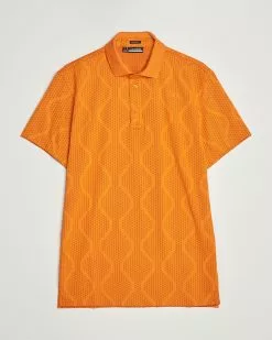 J.Lindeberg Mat Jacquard Regular Fit Polo Russet Orange S