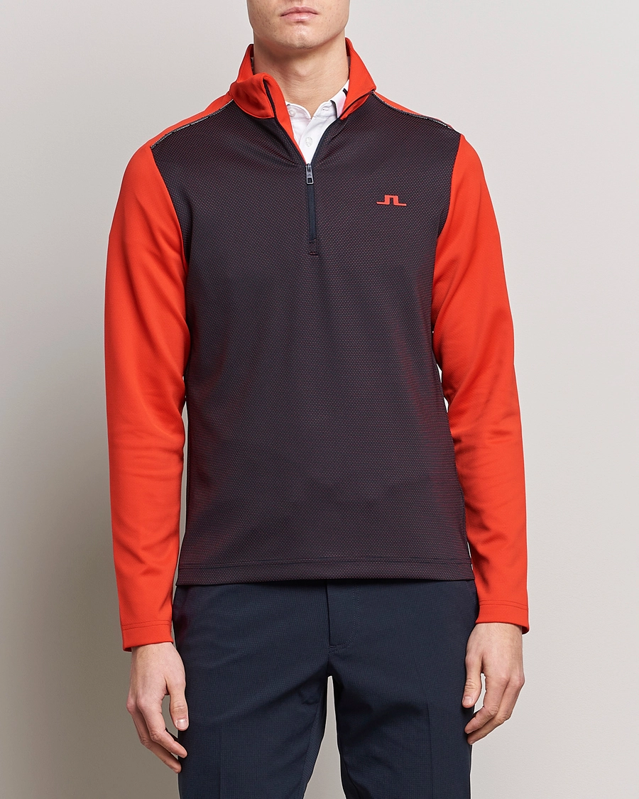 J.Lindeberg Terry Mid Layer Half Zip Fiery Red M - Bilde 3