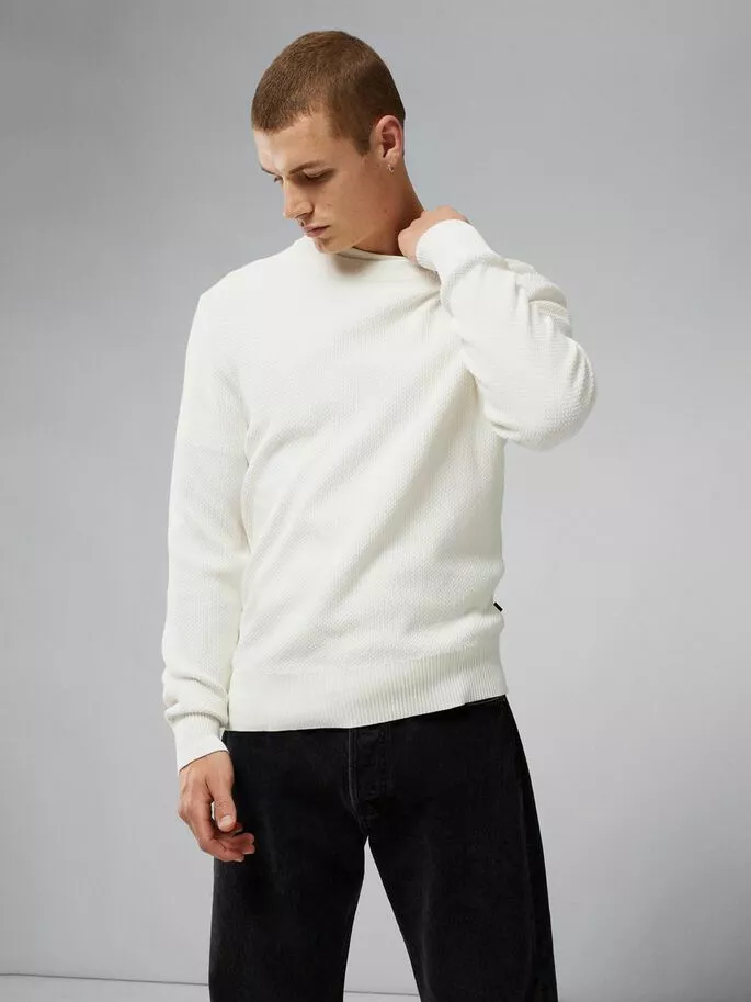 J.Lindeberg Oliver Structure Sweater - Cloud White - Bilde 2