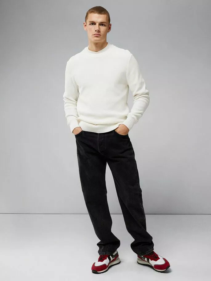 J.Lindeberg Oliver Structure Sweater - Cloud White - Bilde 3