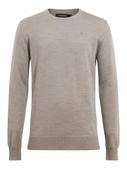 J.Lindeberg Lyle Merino Crew Neck Sweater - Sand Beige