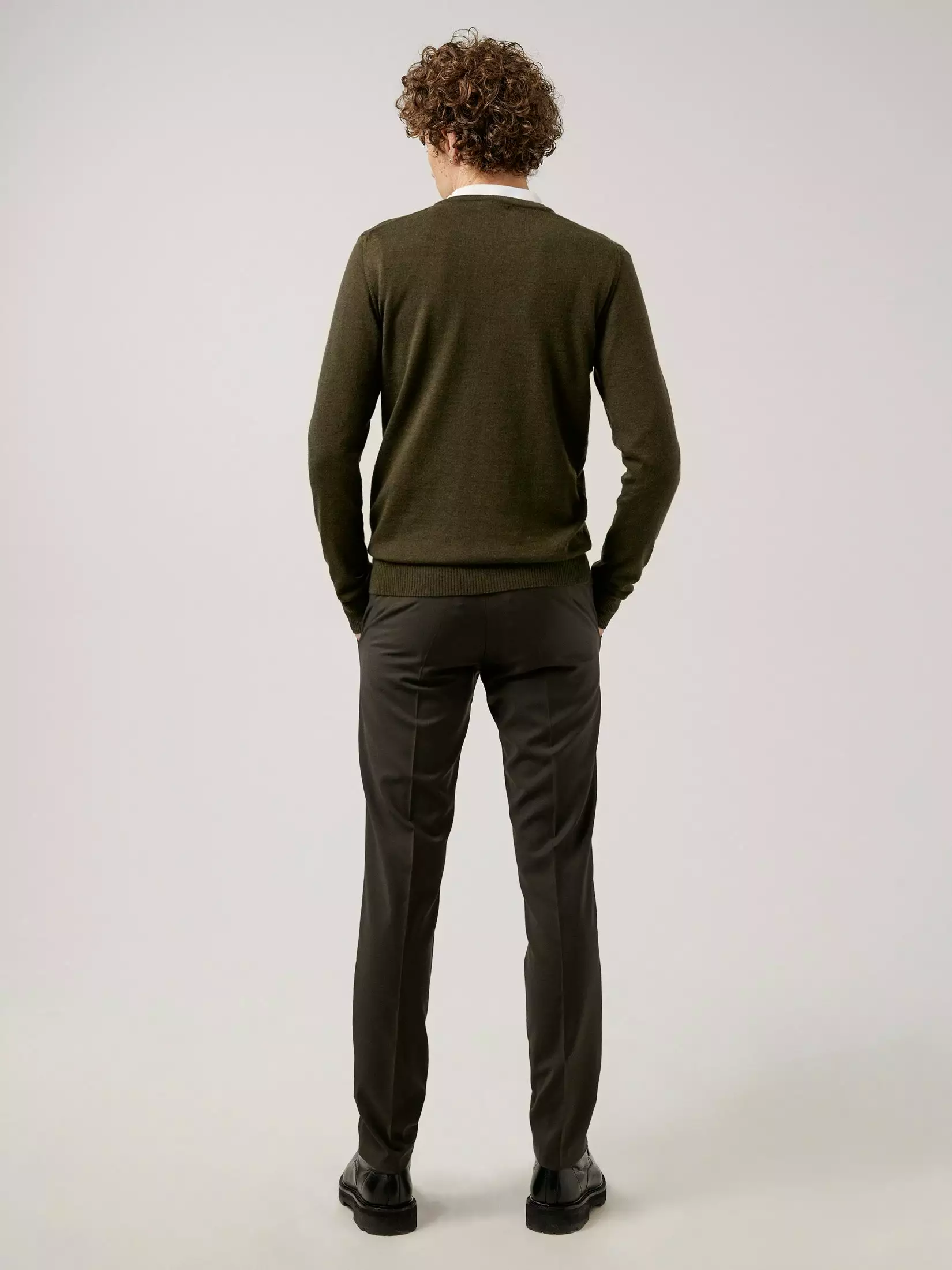 J.Lindeberg Lyle Merino Crew Neck Sweater - Seaweed Green - Bilde 5