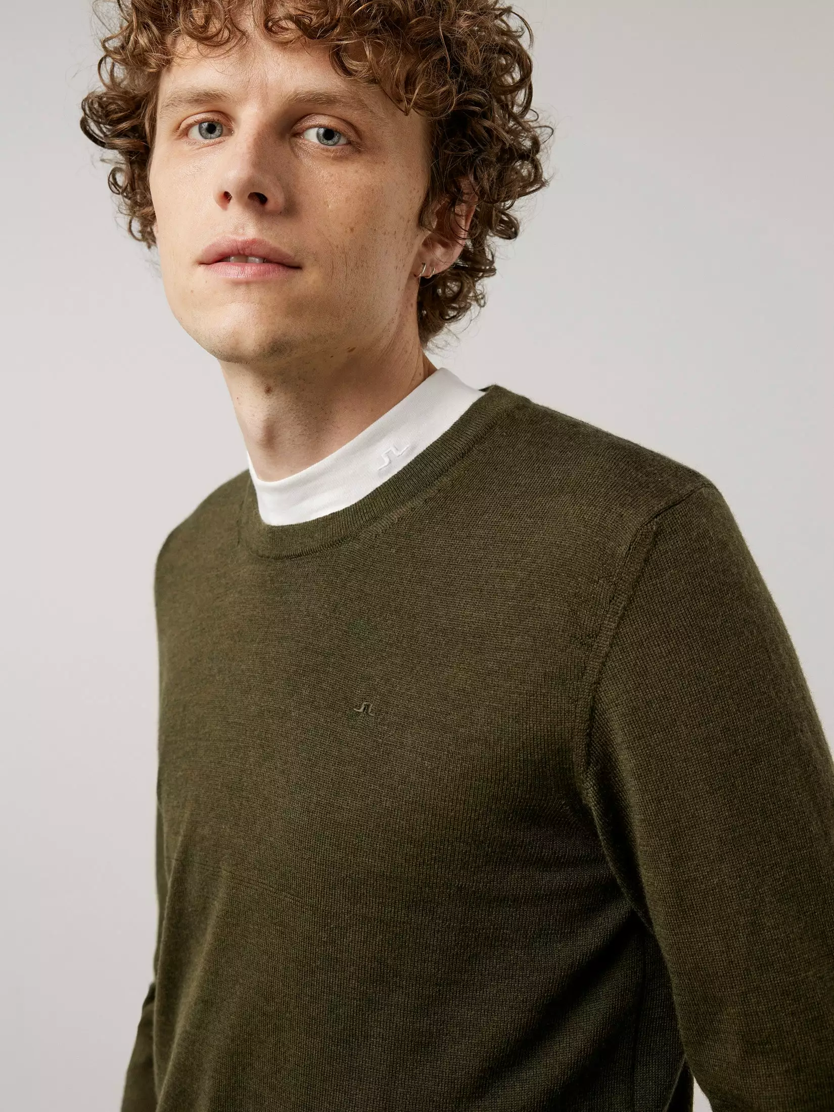 J.Lindeberg Lyle Merino Crew Neck Sweater - Seaweed Green - Bilde 4