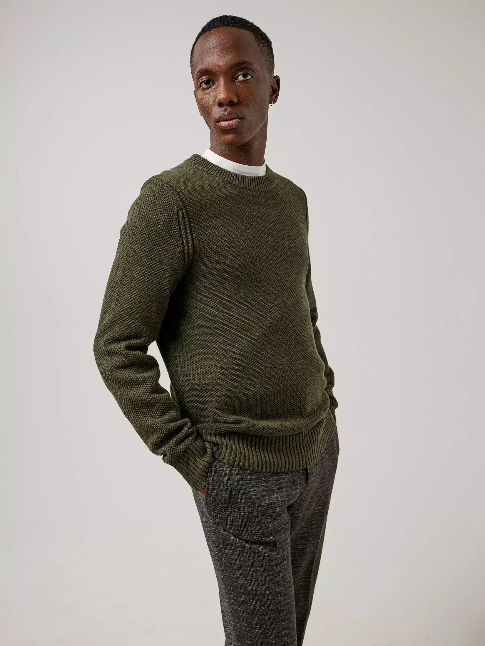 J.Lindeberg Oliver Structure Sweater - Seaweed Green - Bilde 2