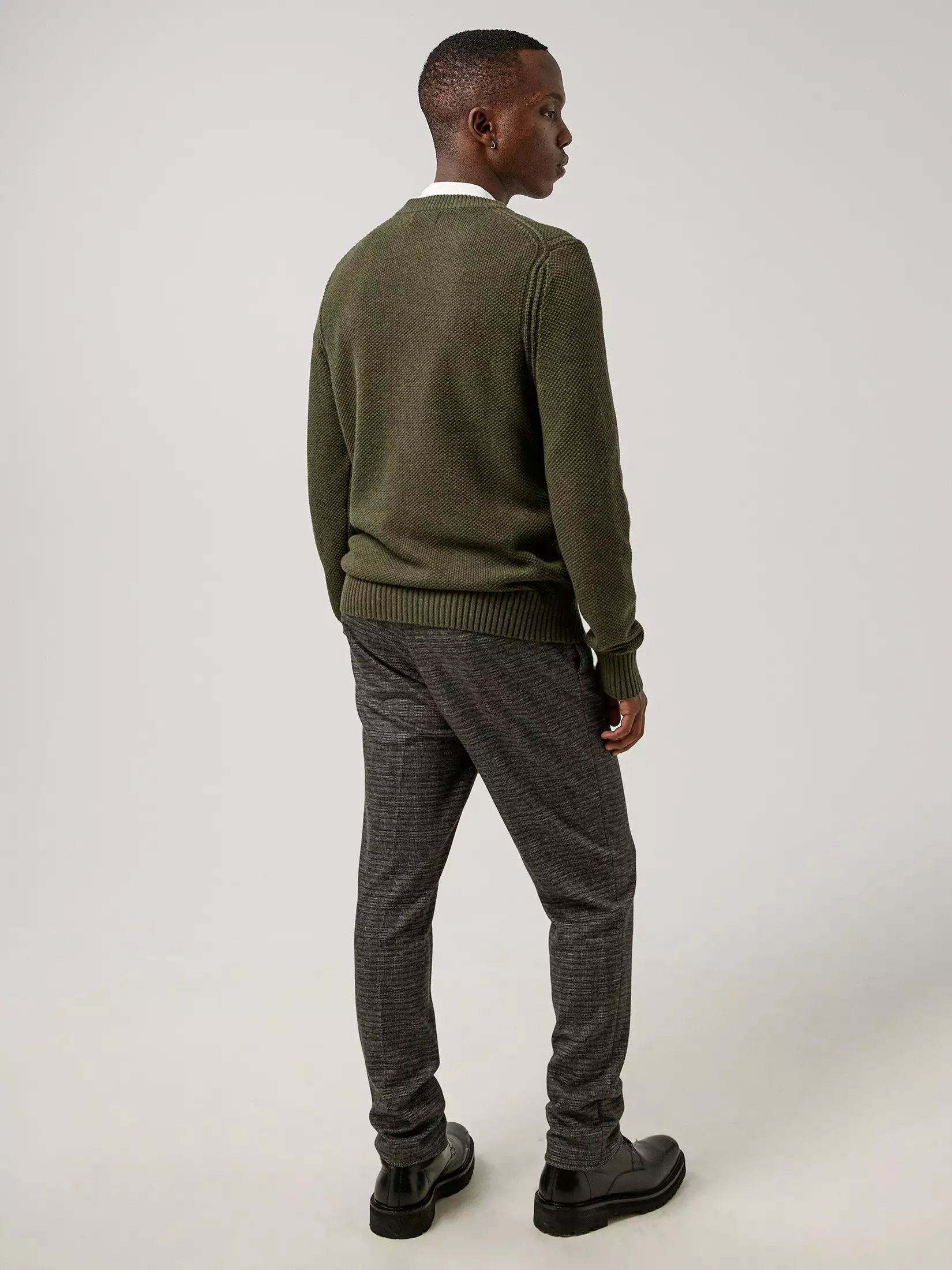 J.Lindeberg Oliver Structure Sweater - Seaweed Green - Bilde 5