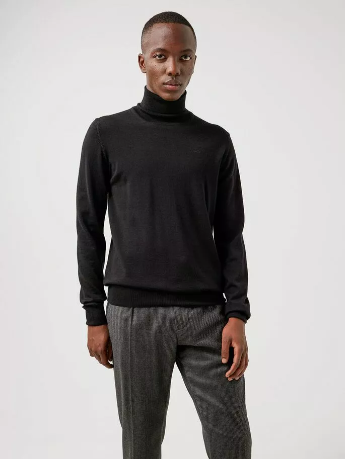 J.Lindeberg Lyd Merino Turtleneck Sweater - Black - Bilde 2