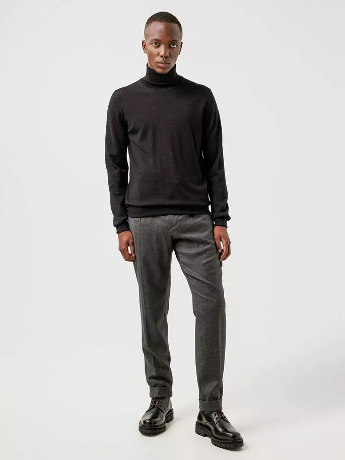 J.Lindeberg Lyd Merino Turtleneck Sweater - Black - Bilde 4