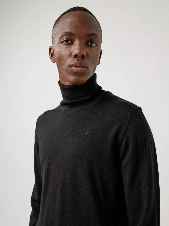 J.Lindeberg Lyd Merino Turtleneck Sweater - Black - Bilde 3