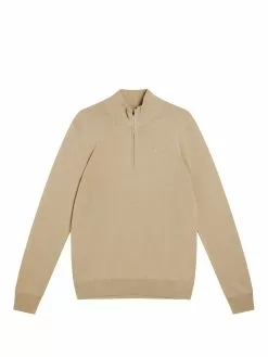 J.Lindeberg Kiyan Quarter Zip Sweater - Safari Beige