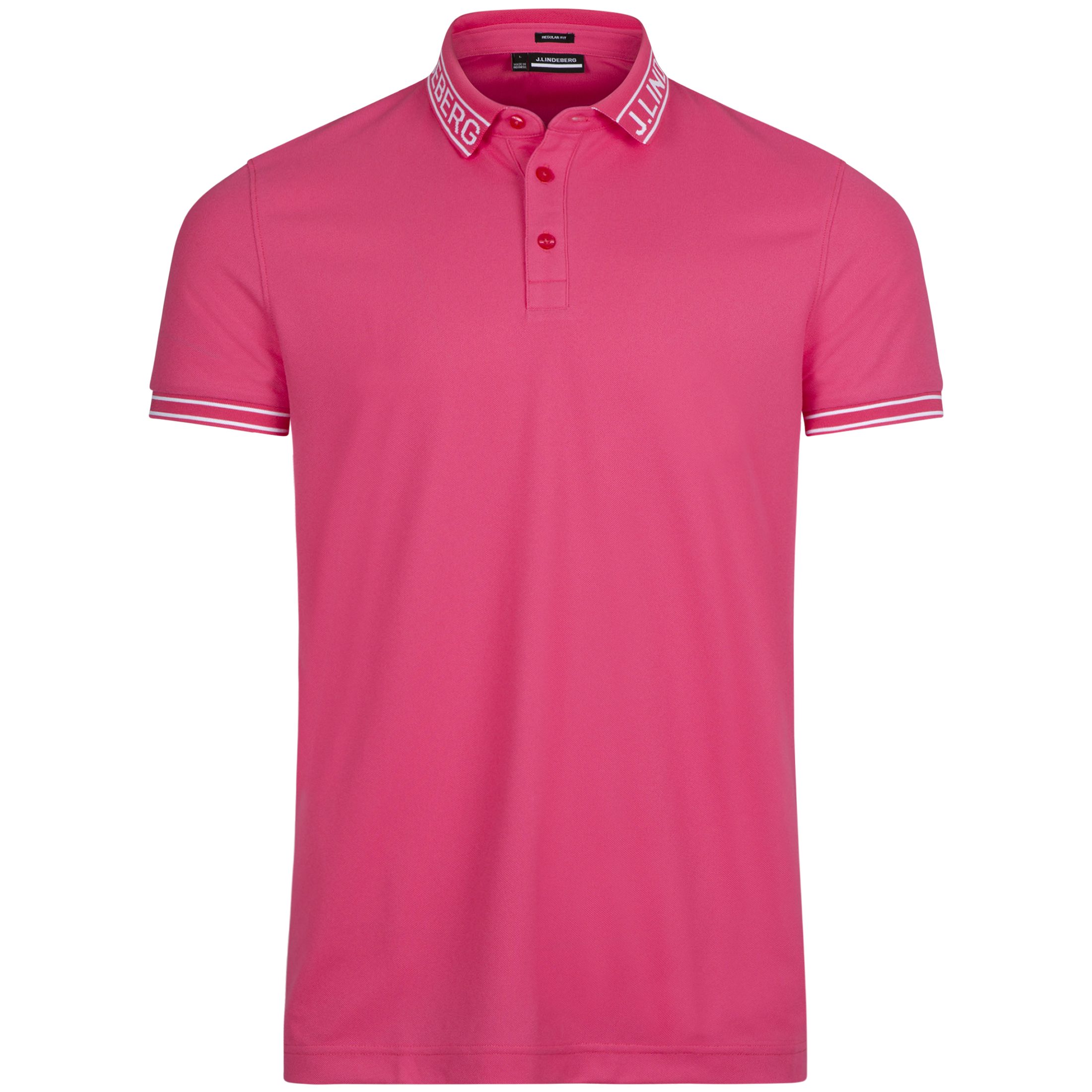 J.Lindeberg Austin Regular Golf Polo - Hot Pink